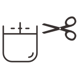 キャンドル芯のカットイメージ図