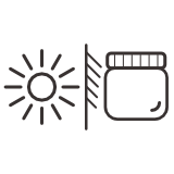 キャンドルを直射日光の当たらない場所に保管するイメージ図